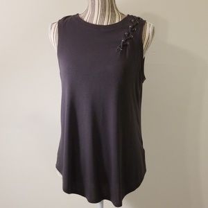 Express gray criss-cross design top